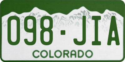 CO license plate 098JIA