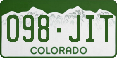 CO license plate 098JIT