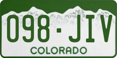CO license plate 098JIV