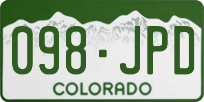 CO license plate 098JPD