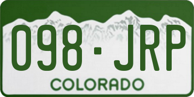 CO license plate 098JRP