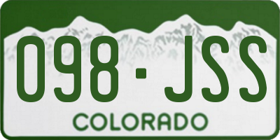 CO license plate 098JSS
