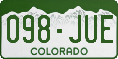 CO license plate 098JUE