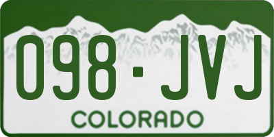 CO license plate 098JVJ