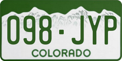 CO license plate 098JYP