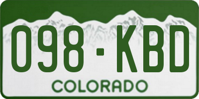 CO license plate 098KBD