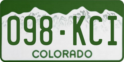 CO license plate 098KCI