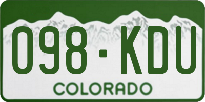 CO license plate 098KDU