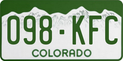 CO license plate 098KFC