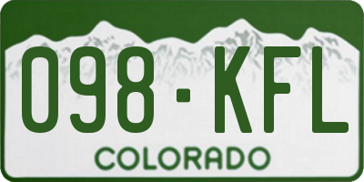 CO license plate 098KFL