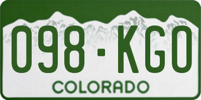 CO license plate 098KGO