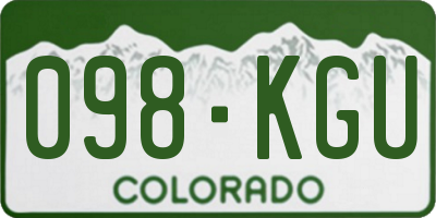 CO license plate 098KGU
