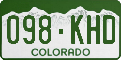CO license plate 098KHD