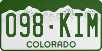 CO license plate 098KIM