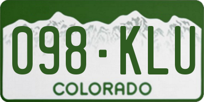 CO license plate 098KLU