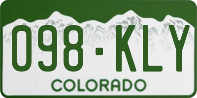 CO license plate 098KLY