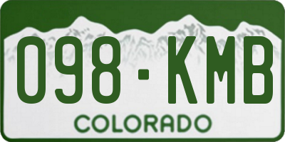CO license plate 098KMB