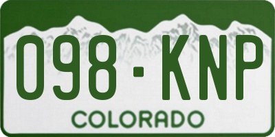 CO license plate 098KNP