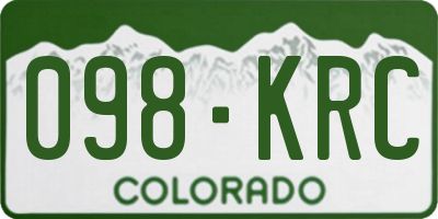 CO license plate 098KRC