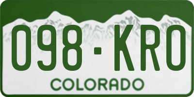 CO license plate 098KRO