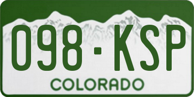 CO license plate 098KSP