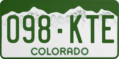 CO license plate 098KTE