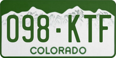 CO license plate 098KTF