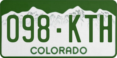 CO license plate 098KTH