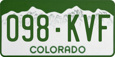CO license plate 098KVF