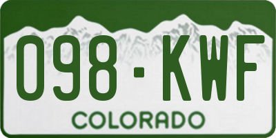 CO license plate 098KWF