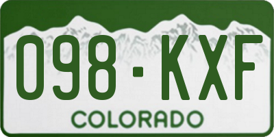 CO license plate 098KXF