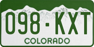 CO license plate 098KXT