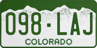 CO license plate 098LAJ