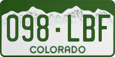 CO license plate 098LBF