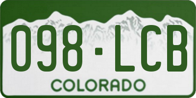 CO license plate 098LCB