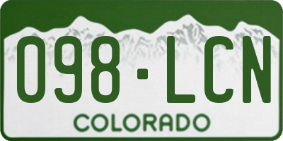 CO license plate 098LCN