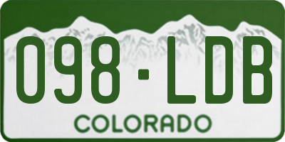CO license plate 098LDB