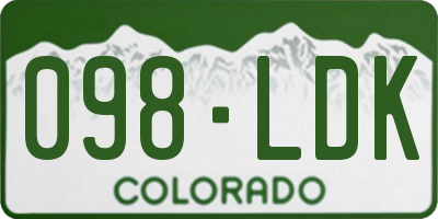 CO license plate 098LDK