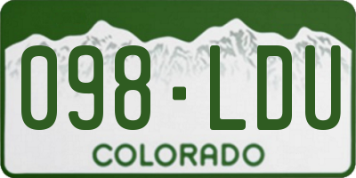 CO license plate 098LDU