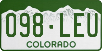CO license plate 098LEU