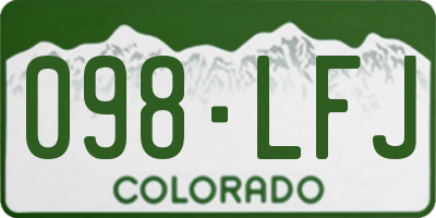 CO license plate 098LFJ
