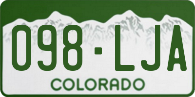 CO license plate 098LJA