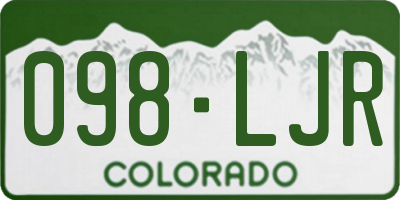 CO license plate 098LJR