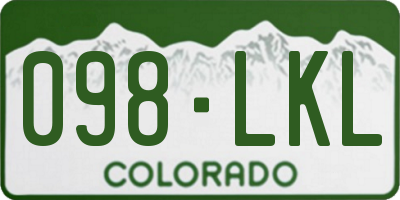 CO license plate 098LKL