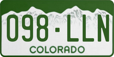 CO license plate 098LLN