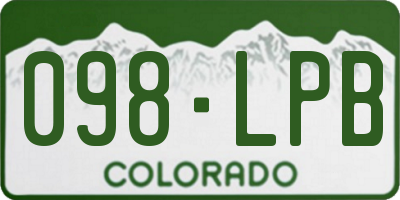CO license plate 098LPB