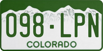 CO license plate 098LPN