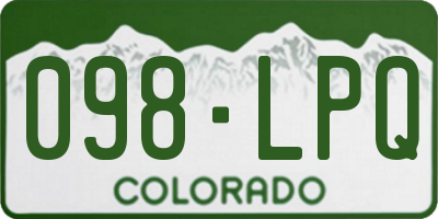 CO license plate 098LPQ