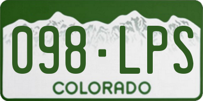 CO license plate 098LPS