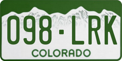CO license plate 098LRK